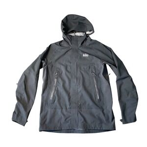 REI Talusphere Jacket Mens M Elements E1 Hooded Waterproof Rain Shell Hiking EUC